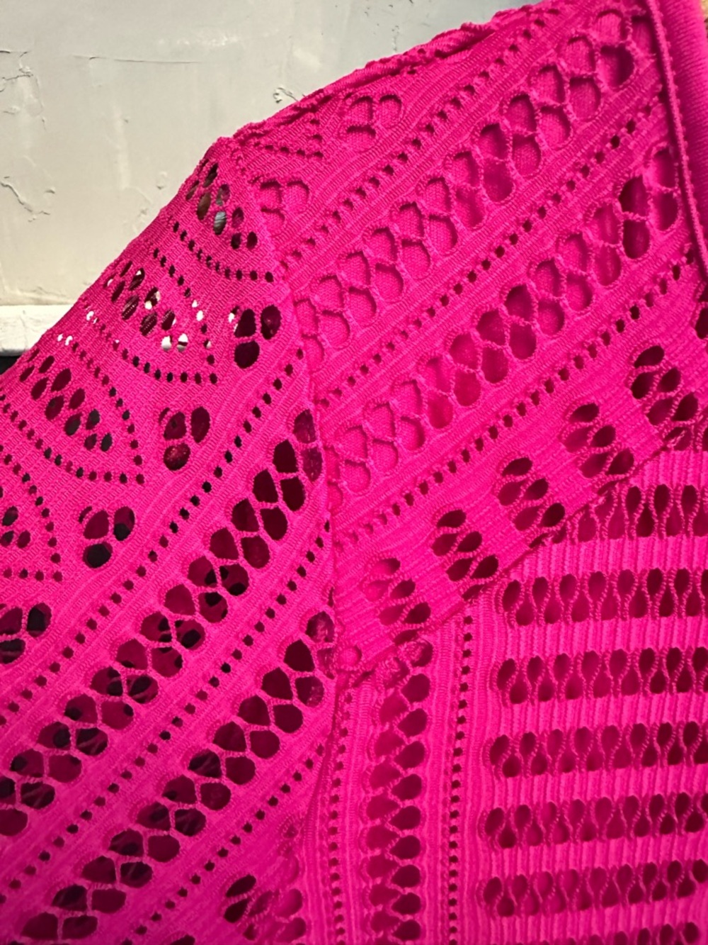 NWOT Dana Buchman Magenta Pink Crochet Lace Top Women's XL Boho Feminine - Picture 6 of 14